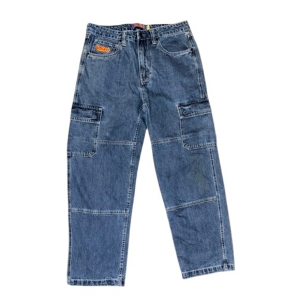 Empyre Men's Cargo Jeans Size 30 Blue Y2K 2008- 2010 Skate Utility Denim Pants